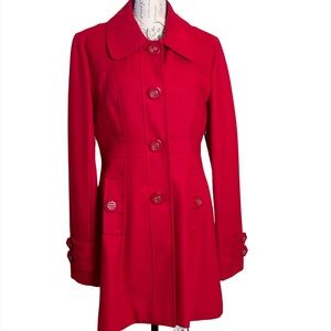 XL Tulle Red Trench Coat